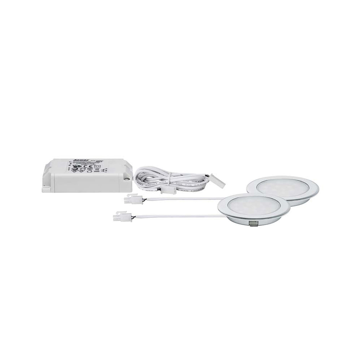 Möbel EBL Set rund LED 2x2,5W 6VA 12V 3000K Chrom Alu