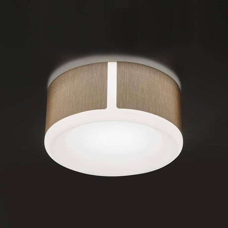 Apollo LED Deckenlampe Ø 45cm Textil Anthrazit Dimmbar in runder Form mit opalem Diffusor.