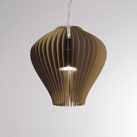 Lamella Fragola Pendelleuchte GU10 in modernemDesign mit beleuchtetem Innenrand.
