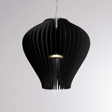 Moderne Lamella Fragola Pendelleuchte GU10 in elegantem Schwarz, ideal für stilvolle Inneneinrichtung.