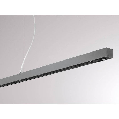 Lens Double Büro-Hängelampe Up & Down Alu-Eloxiert in schmalem Design aus eloxiertem Aluminium.