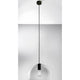 Loon Pendelleuchte E27 Fassung Schwarz (ohne Schirm) mit Glas und schwarzem Kabel, ideal für moderne Architektur.