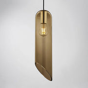 Loon mundgeblasener Glaszylinder H 49cm Braun – moderne Hängeleuchte in Retro-Optik aus Braunem Glas.