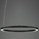 Rinq LED-Hängeleuchte Ø 300cm Schwarz direkt & indirekt, Aluminium mit opal-weißer Abdeckung, homogene Lichtverteilung.