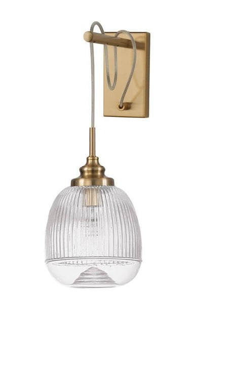 Moon wall light Gold, Transparent with elegant glass and a gold holder.