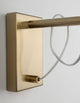 Mond Wandleuchte Gold, Transparent - elegante Metallhalterung in Satingold mit transparentem Kabel.