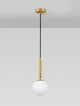 Alt Tag: Monet Pendelleuchte Ø 15cm Gold, Weiß – skandinavische Leuchte mit goldener Fassung und weißer Glas-Kugel, E27 bis 25W