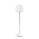 Montreal Stehlampe 160cm (ohne Schirm) in modernem Design mit eleganter Chrombasis und weißem Schirm.