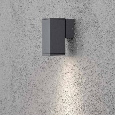 Monza Applique da esterno Anthrazit, vetro chiaro, riflettore montato su una parete, luce brillante.