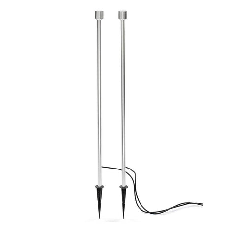 Monza LED Erdspießleuchten Set 2-tlg. 12V: elegante Gartenbeleuchtung mit zwei stilvollen Erdspießen.