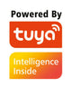 Logo mit der Aufschrift 'Powered By tuya' und 'Intelligence Inside' in auffälliger Schrift.