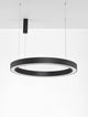 Morbido LED Pendelleuchte Ø 100cm 2700, 4000K in modernem, minimalistischen Design aus schwarzem Aluminium.