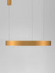 Morbido LED Pendelleuchte Ø 80cm 2700, 4000K in goldfarbenem Design für moderne Innenräume.