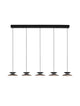Morfi Pendelleuchte Balken 132cm 5-flammig 3000K Schwarz, Gold mit modernem Design und warmer Lichtkomposition.