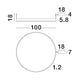 Motif LED Deckenleuchte Ø 100cm 3000K technische Zeichnung mit Maßen