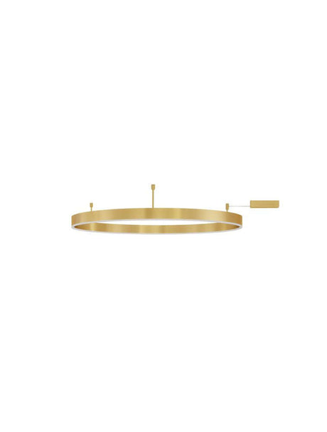 Plafonnier Motif LED Ø 100cm 3000K au design doré élégant, idéal pour des intérieurs raffinés.