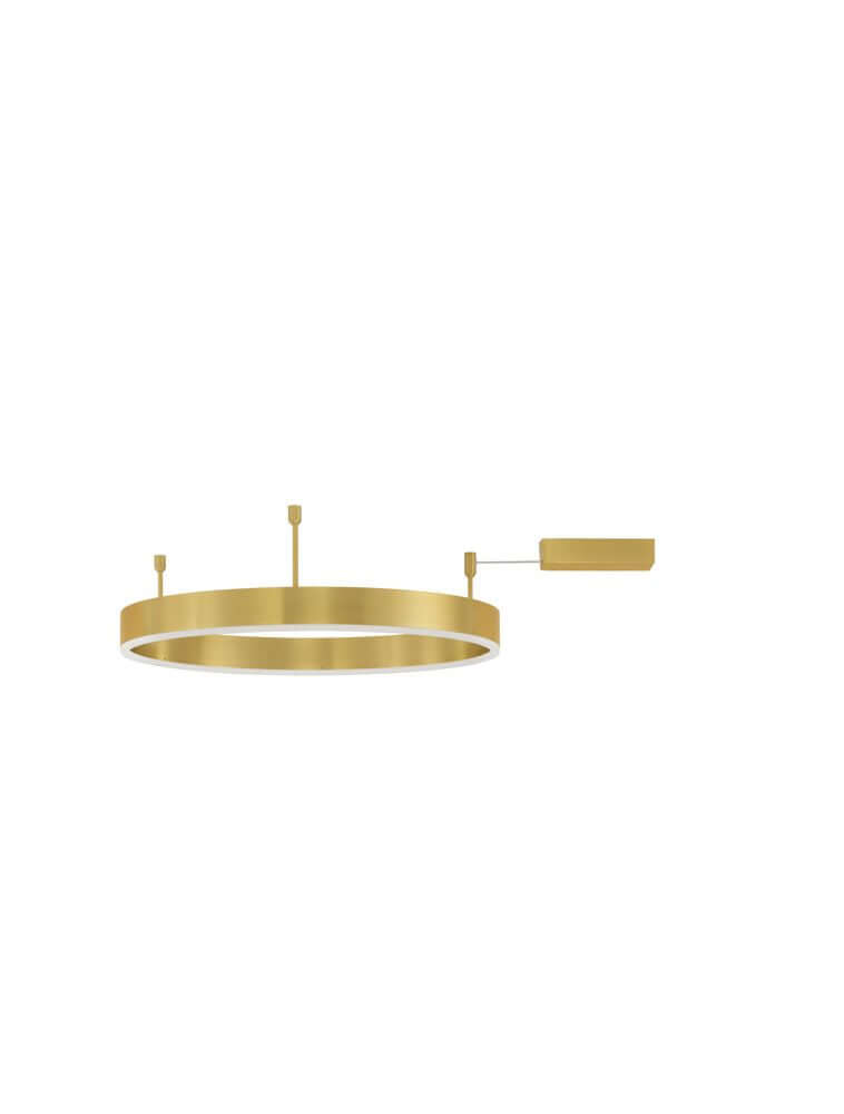 Elegante runde Motif LED Deckenleuchte in Gold Ø 60cm, modernes Design, warmes Licht bei 3000K.