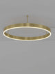 Motif LED Deckenleuchte Ø 80cm 3000K in elegantem Gold-Design, schwebend von der Decke.