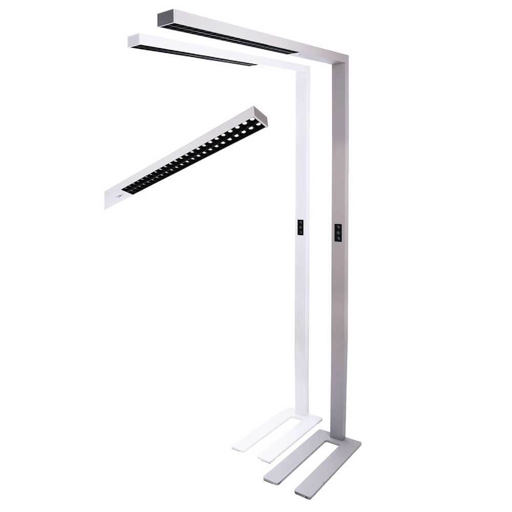 Presenza di movimento della lampada a pavimento dell'ufficio a LED e sensore di luce diurna argento