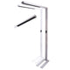 Moderne LED Büro Stehlampe in Silber mit Motion Präsenzmelder und Tageslichtsensor, ideal für ergonomisches Licht.