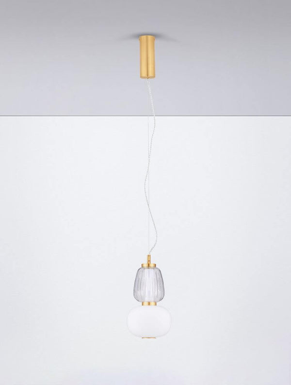 Movil pendant light 2-light Ø 17cm 3000K Gold elegant and modern ceiling lamp in gold and white.