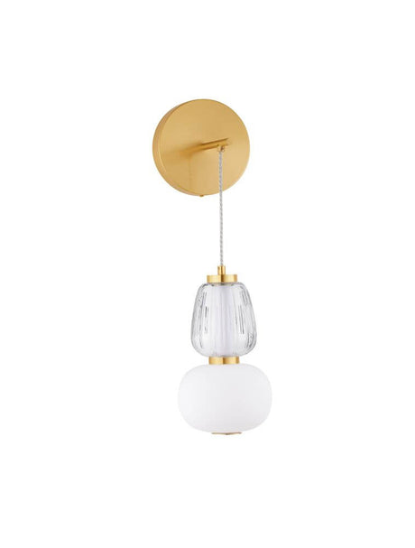 Movil wall light 3000K Gold with an elegant combination of gold and glass for stylish lighting.