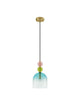 Murano Pendelleuchte Ø 16cm Gold, Mehrfarbig, mit buntem Glas und elegantem Gold-Finish.