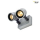 NEW MYRA WALL Spot Wandleuchte Silbergrau 2xGU10 max. 2x50W IP55 in modernem Design mit drehbaren Köpfen.