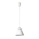 Naos Hängelampe Weiß, moderne Pendelleuchte mit Opalglasdiffusor und industriellem Design.