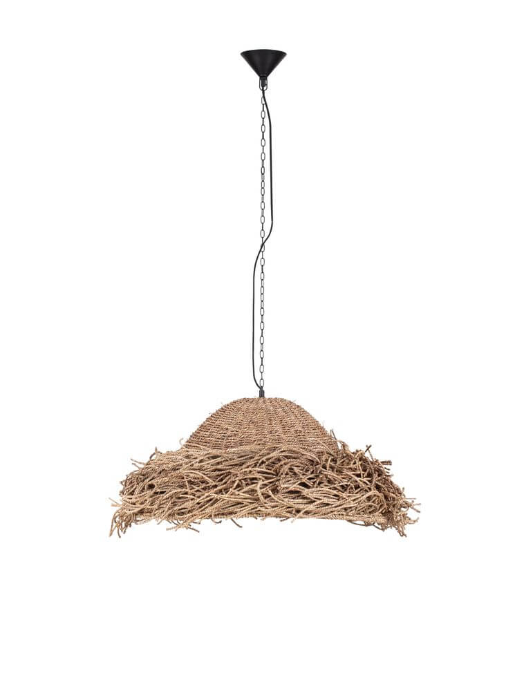 Natu Pendelleuchte E27 Seegras Braun, handgearbeitetes Design aus Seegras, ideal für modernes Wohnen.
