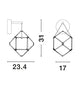 Nebula LED Wandleuchte Ø 23,4cm 3000K Maßzeichnung mit Abmessungen 23,4 cm und 31 cm, geometrisches Design.