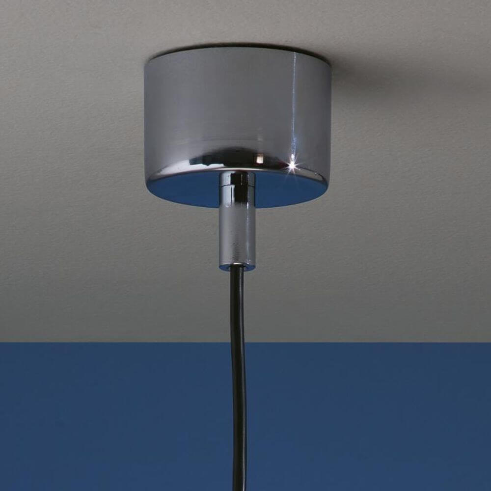 Nemo Am4C klassische Glas Hängelampe Ø 40cm, Deckenhalterung aus glänzendem Metall.