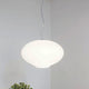 Nemo Anita Glas Hängelampe Ø 54cm mit großem, geblasenem Triplex-Opalglas und verchromten Metallteilen.