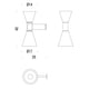 Nemo Applique De Marseille Wandlampe Up&Down technische Zeichnung mit Abmessungen in Millimetern