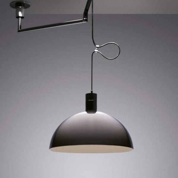 Nemo As41Z Hängeleuchte Ø 45cm verstellbar, schwarze verchromte Stahl-Pendelleuchte mit schwenkbarem Arm