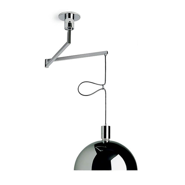 Nemo As41Z Hängeleuchte Ø 45cm verstellbar, verchromte Stahl-Pendelleuchte mit schwenkbarem Arm
