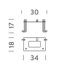 Nemo Borne Béton Petite Outdoor Befestigungsplatte technische Zeichnung mit Abmessungen 30x34 mm