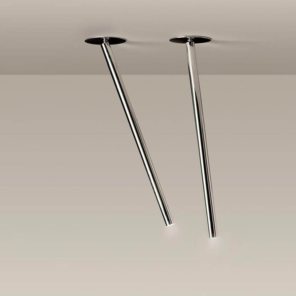 Nemo Canna Nuda 50cm LED Einbau-Deckenspot in schlichtem Design mit metallischen Zylindern.
