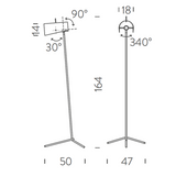 Nemo Claritas Stehlampe 164cm schwarz