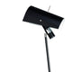 Nemo Claritas Stehlampe 164cm schwarz mit gebogenen Metallrohren und verchromten Teilen, stilvolles Design.