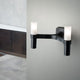 Nemo Crown 2 Wandlampe in matt schwarz mit zwei Diffusoren an der Wand.