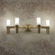 Nemo Crown 4 Wandlampe mit modularer Struktur aus Aluminium und sandgestrahlten Diffusorgläsern.