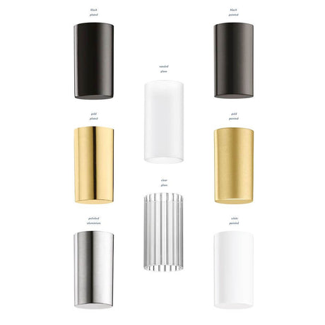 Différentes versions de l’applique Nemo Crown 4 en noir, doré, blanc et aluminium.