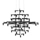 Nemo Crown Magnum Kronleuchter in mattschwarz, 42-flammig, inspiriert von Schneekristallen, modernes Design.