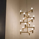 Nemo Crown Multi Pendellampe mit 15 Flügeln in Goldfarbe, modernes Design, diffuse Lichtverteilung.