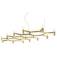 Nemo Crown Plana Major Esstischleuchte in Gold, 12-flammig, inspiriert von Schneekristallen, modernes Design.