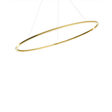 Nemo Ellisse Major Down LED suspension 133x70 cm directement en or anodisé.