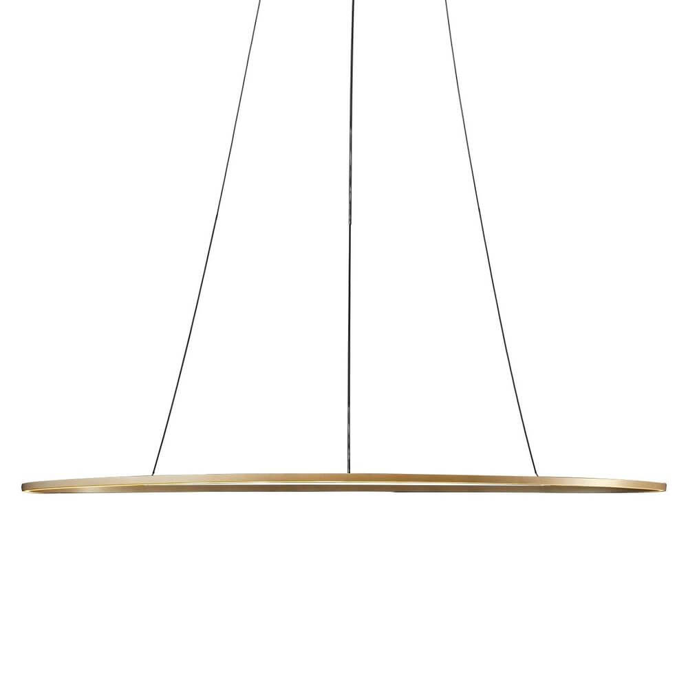 Nemo Ellisse Mega Up LED Pendellampe 186x95cm indirekt in eloxiertem Gold, hängend, modernes Design.