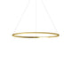 Nemo Ellisse Minor LED Hängelampe 97x40cm direkt in eloxiertem Gold, modernes Design, ovale Pendelleuchte.