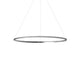 Nemo Ellisse Minor LED Hängelampe 97x40cm direkt im modernen Design, ovaler Aluminium-Rahmen in Silber.